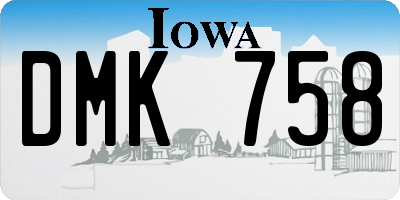IA license plate DMK758
