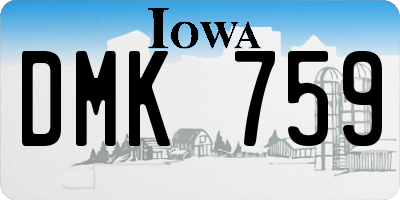 IA license plate DMK759