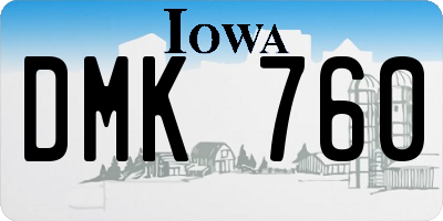 IA license plate DMK760