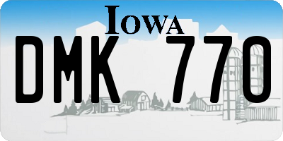 IA license plate DMK770