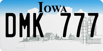 IA license plate DMK777