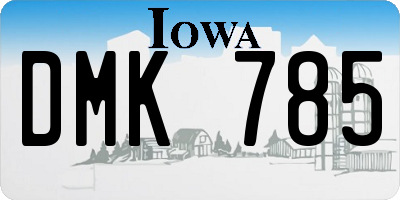 IA license plate DMK785