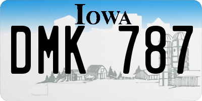 IA license plate DMK787