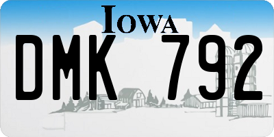 IA license plate DMK792