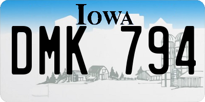 IA license plate DMK794