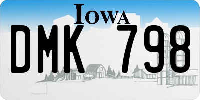 IA license plate DMK798