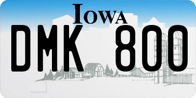IA license plate DMK800