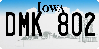 IA license plate DMK802