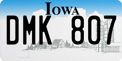 IA license plate DMK807