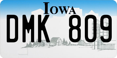 IA license plate DMK809