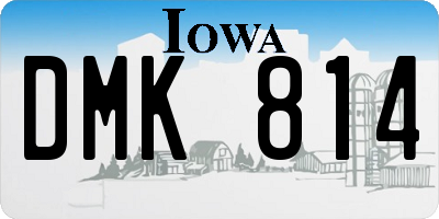 IA license plate DMK814