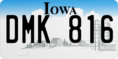 IA license plate DMK816