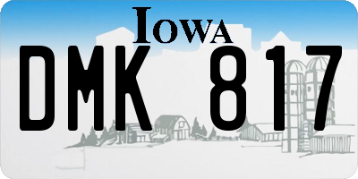 IA license plate DMK817
