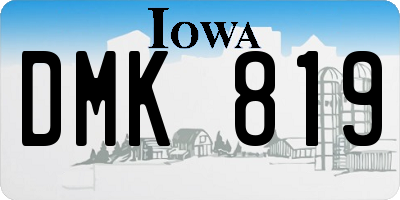 IA license plate DMK819