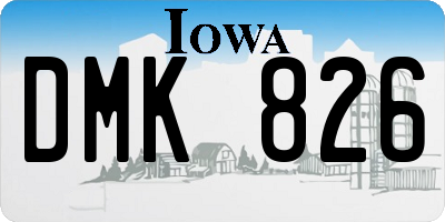 IA license plate DMK826