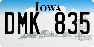 IA license plate DMK835