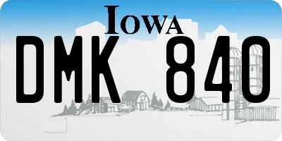 IA license plate DMK840