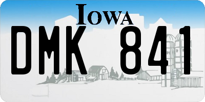 IA license plate DMK841