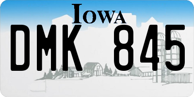 IA license plate DMK845