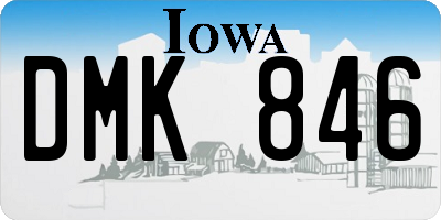 IA license plate DMK846