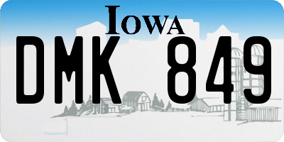 IA license plate DMK849