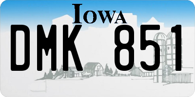 IA license plate DMK851