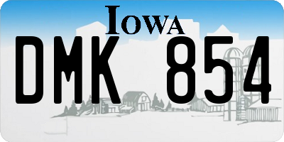 IA license plate DMK854