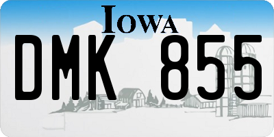 IA license plate DMK855