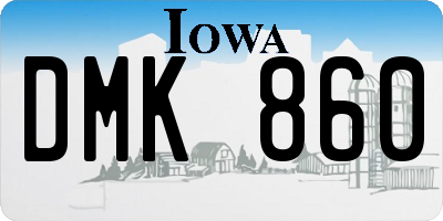 IA license plate DMK860