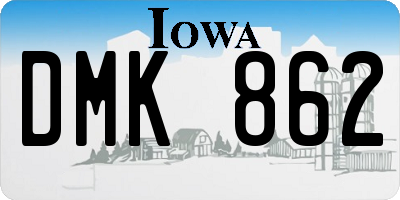 IA license plate DMK862
