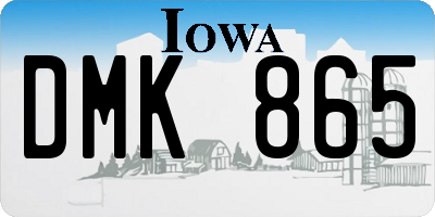 IA license plate DMK865