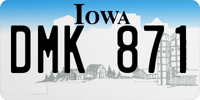 IA license plate DMK871