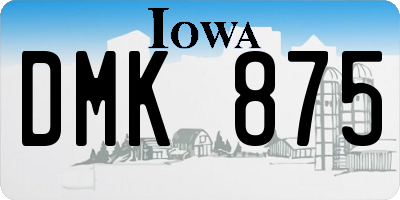 IA license plate DMK875