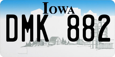 IA license plate DMK882
