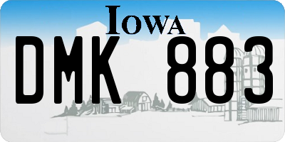 IA license plate DMK883