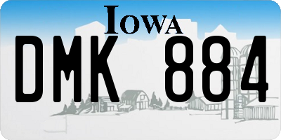IA license plate DMK884