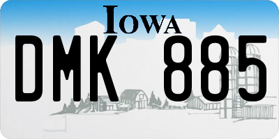 IA license plate DMK885