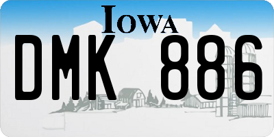 IA license plate DMK886
