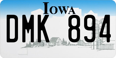IA license plate DMK894