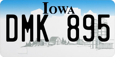 IA license plate DMK895