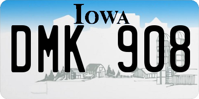 IA license plate DMK908