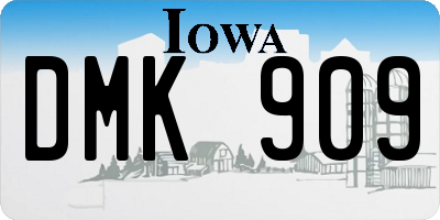 IA license plate DMK909