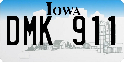 IA license plate DMK911