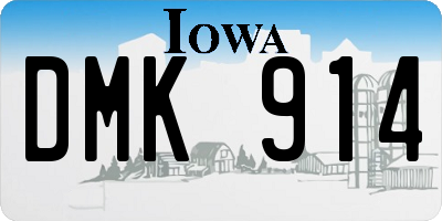 IA license plate DMK914
