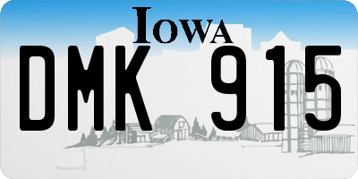 IA license plate DMK915