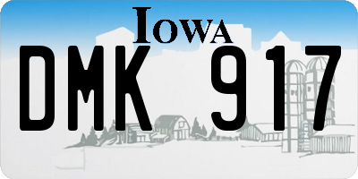 IA license plate DMK917