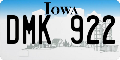 IA license plate DMK922