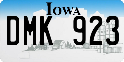 IA license plate DMK923