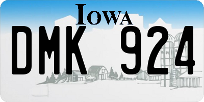 IA license plate DMK924