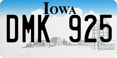 IA license plate DMK925